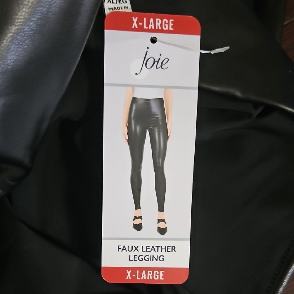 Joie Sleek Black Faux Leather Leggings - X-Large